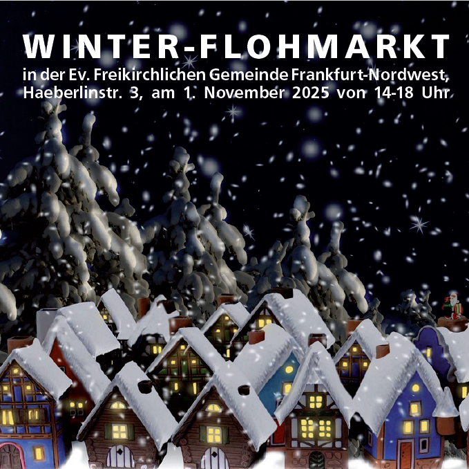 Eine winterliche Stadtansicht als Einladung zum winterflohmarkt 2026
